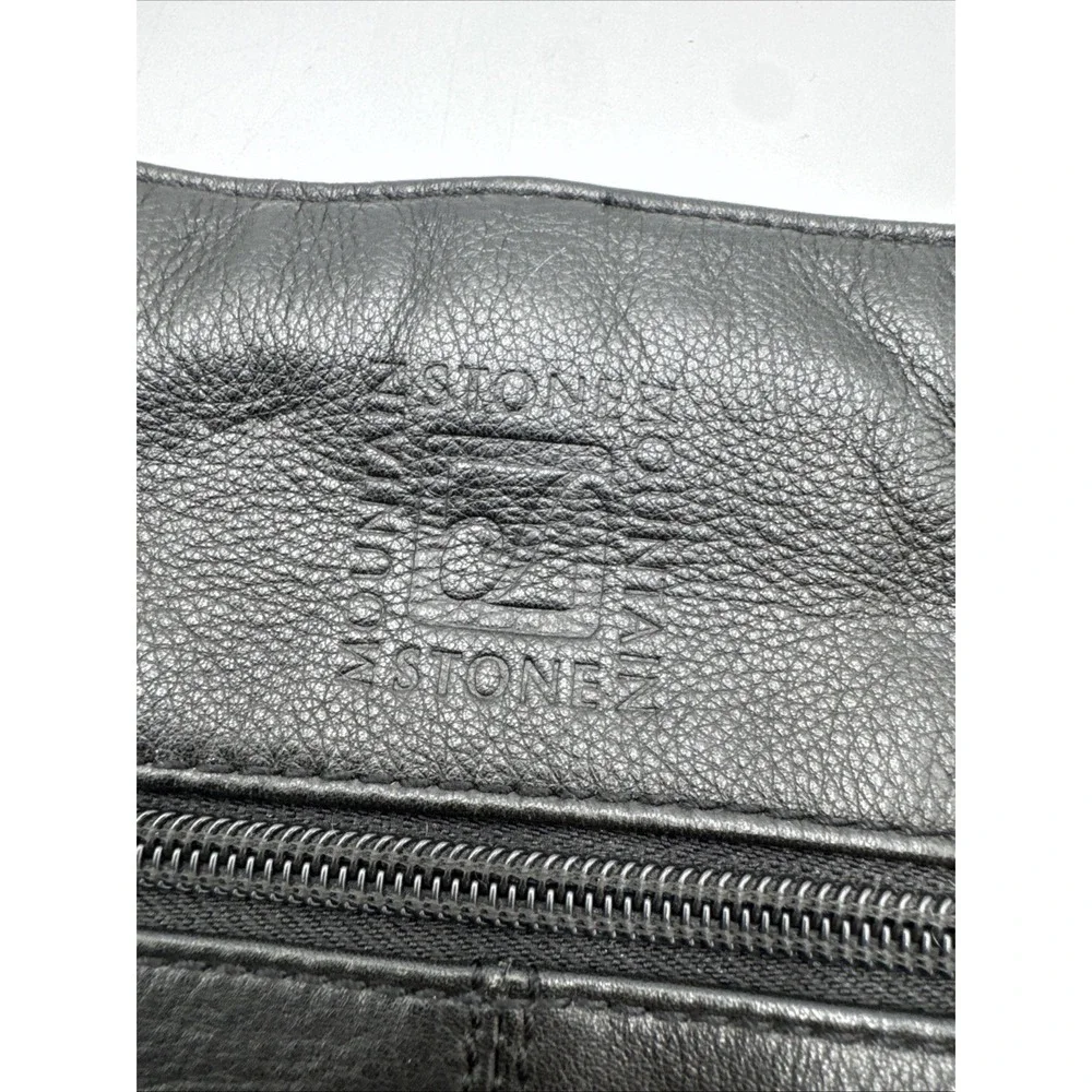 Stone Mountain Black Pebble leather Tote Bag Shoulder Bag Purse Y2K 90's 2000's